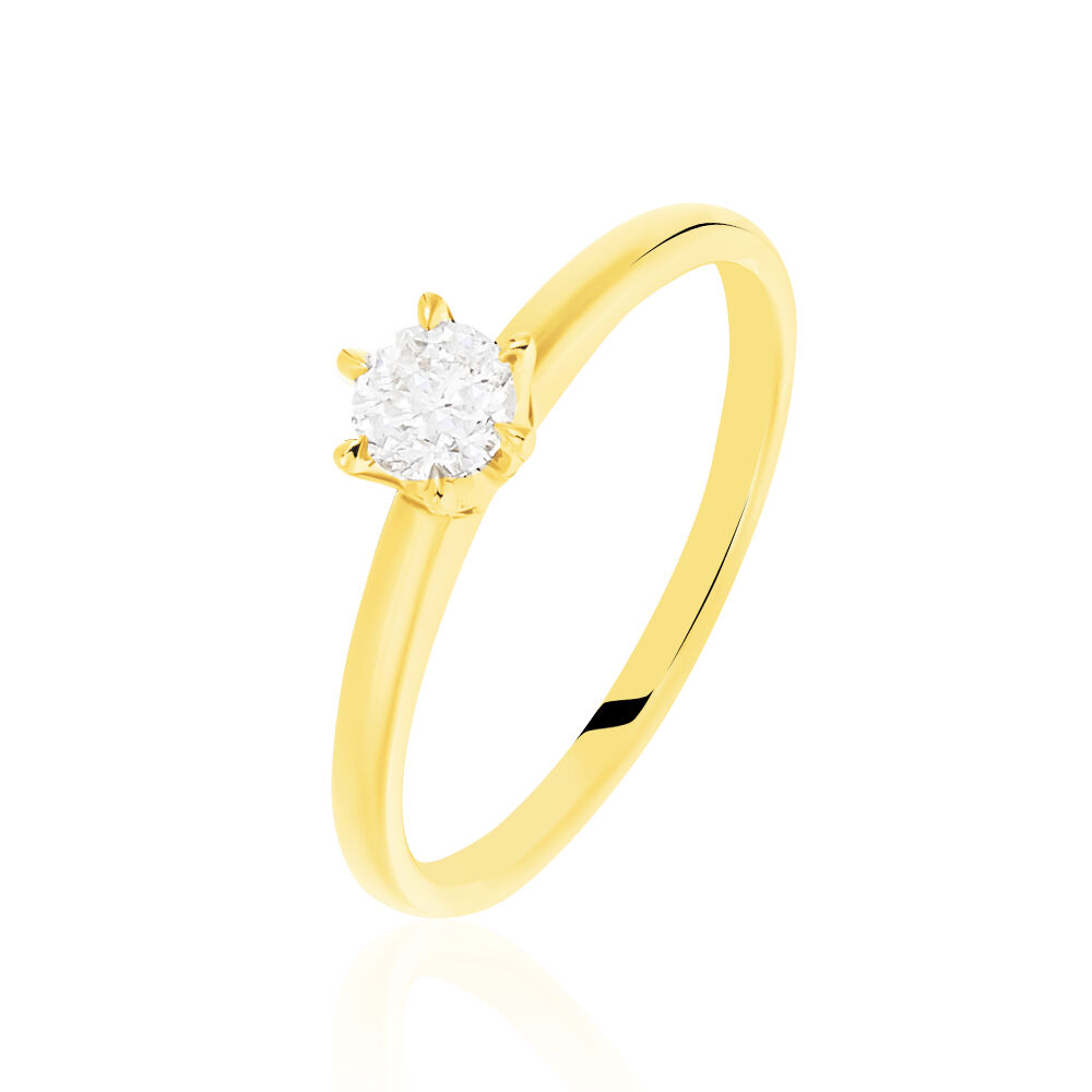 Bague Solitaire Niva Or Jaune Diamant - Solitaires Femme | Marc Orian