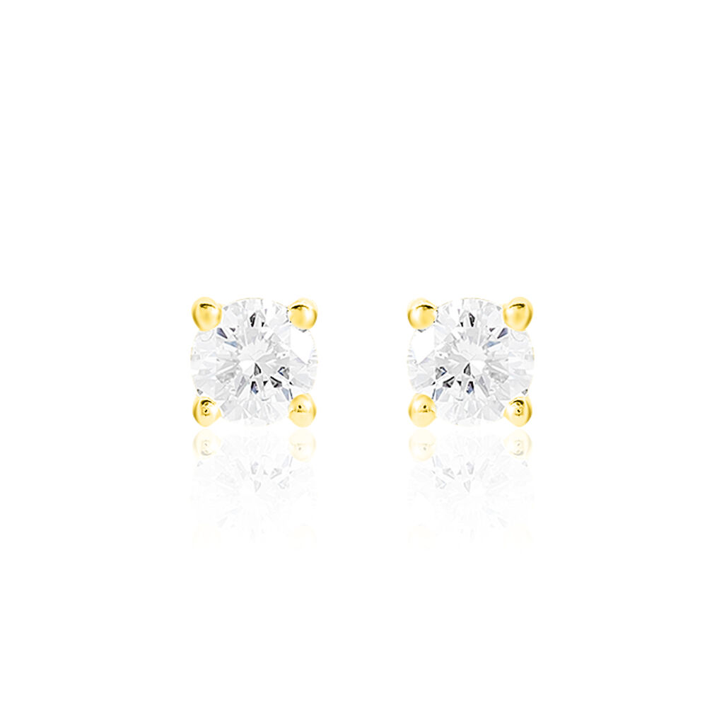 Boucles D'oreilles Puces Victoria Or Jaune Diamant - Puces Femme | Marc Orian