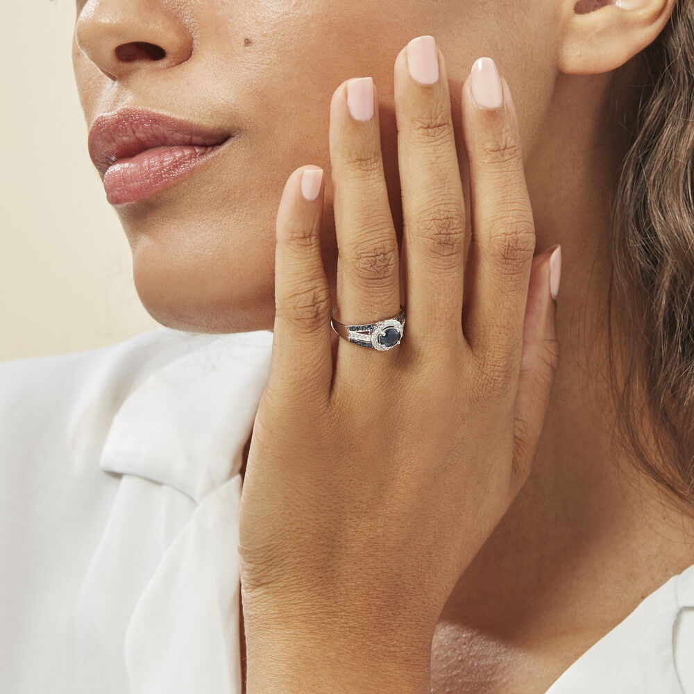 Bague Taliya Or Blanc Saphir Diamant - Solitaires Femme | Marc Orian
