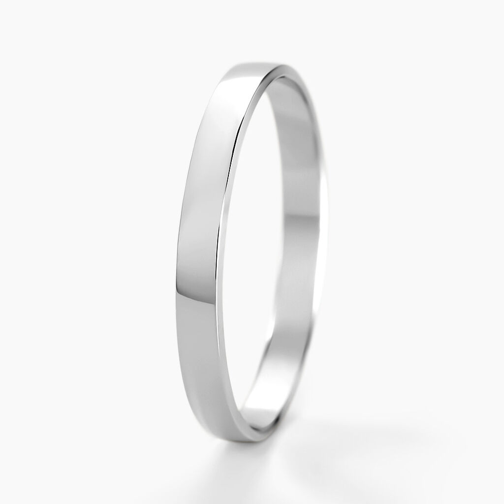 Alliance Julie Ruban Classique Or Blanc - Alliances Famille | Marc Orian