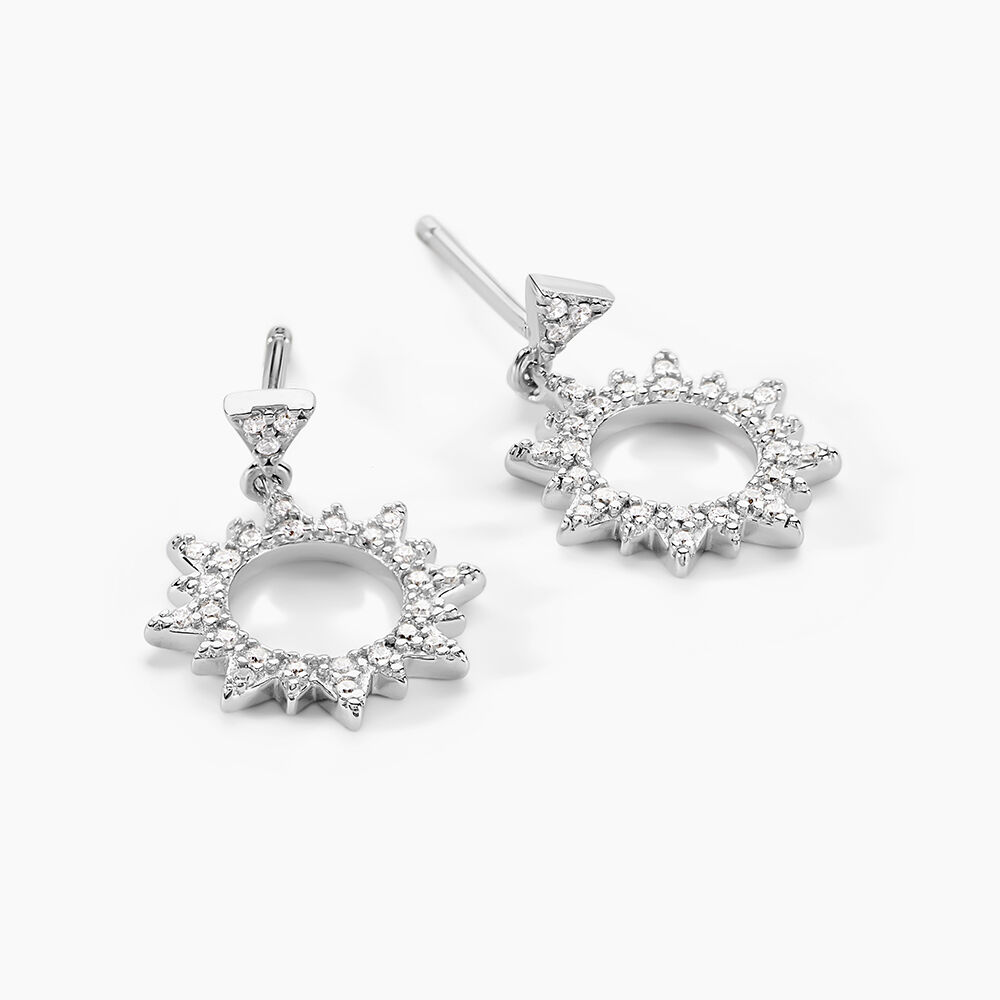 Boucles D'oreilles Pendantes Teana Argent Blanc Oxyde De Zirconium - Pendantes Femme | Marc Orian