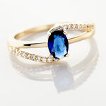 Bague Tyana Plaqu&eacute; Or Jaune Pierre De Synthese Et Oxyde De Zirconium - Bijoux fantaisie Femme | Marc Orian