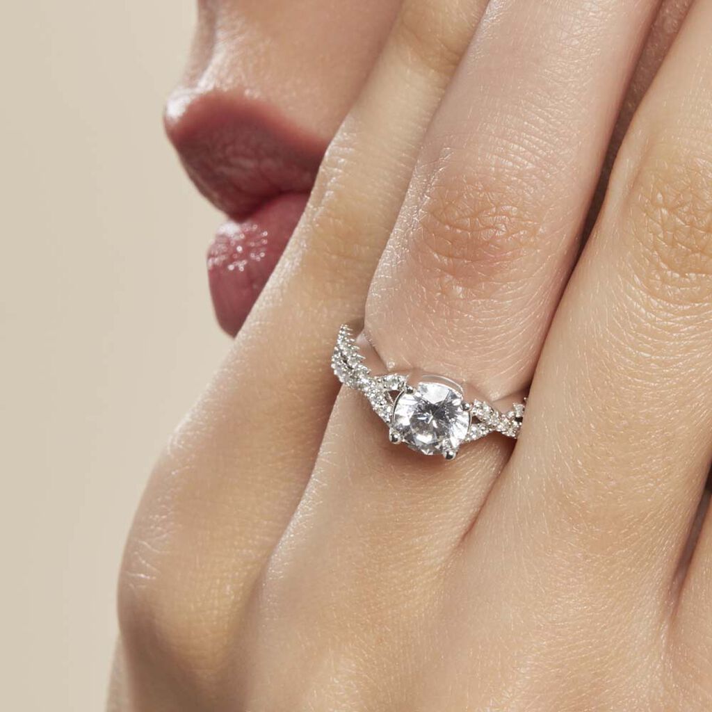 Bague Karin Argent Blanc Oxyde De Zirconium - Bagues Solitaire Femme | Marc Orian