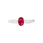 Bague Edgina Or Blanc Rubis Et Diamant - Bagues vintage Femme | Marc Orian