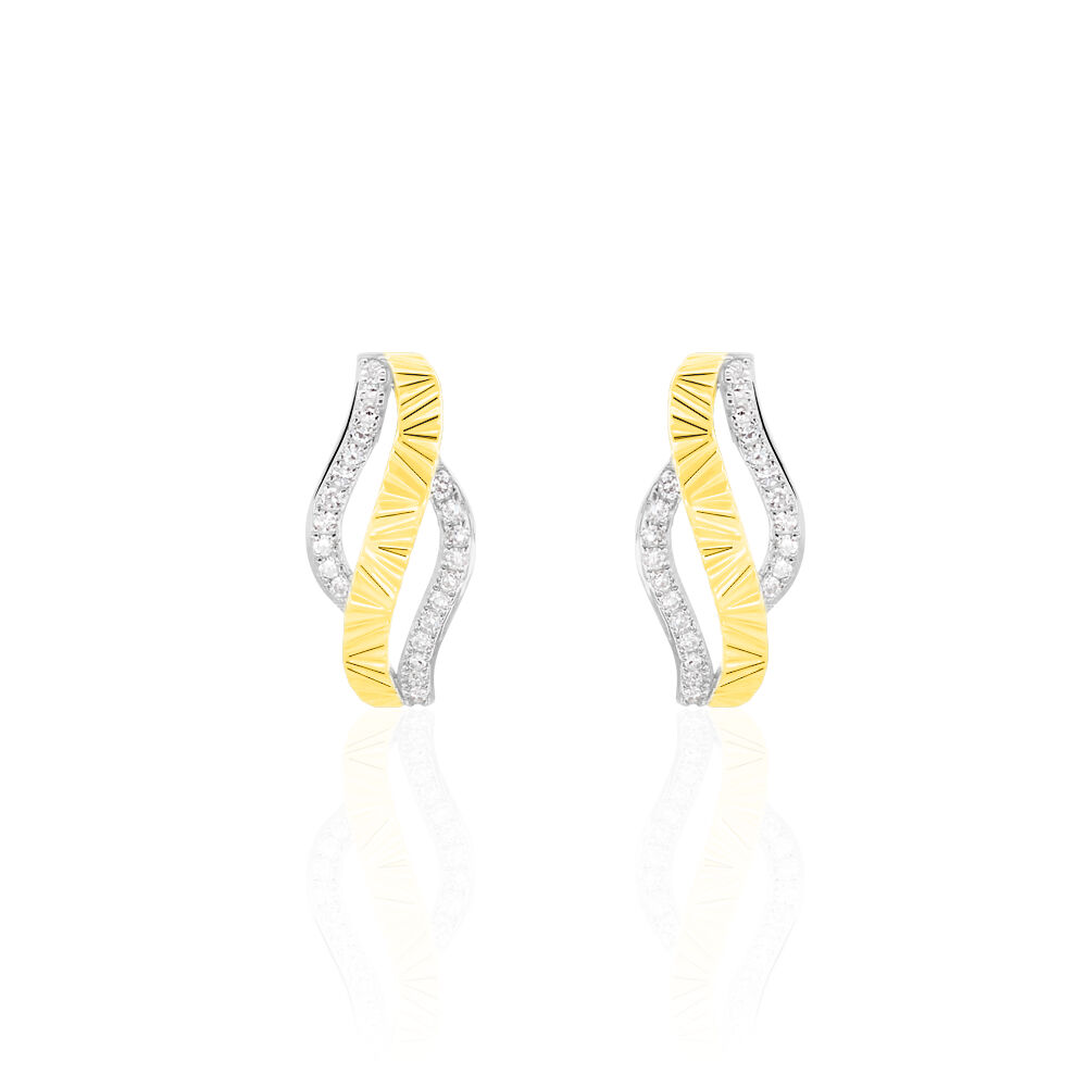 Boucles D'oreilles Puces Bathilde Or Jaune Diamant -  Femme | Marc Orian