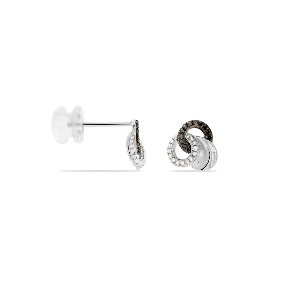 Boucles D'oreilles Puces Dassine Or Blanc Diamant - Puces Femme | Marc Orian