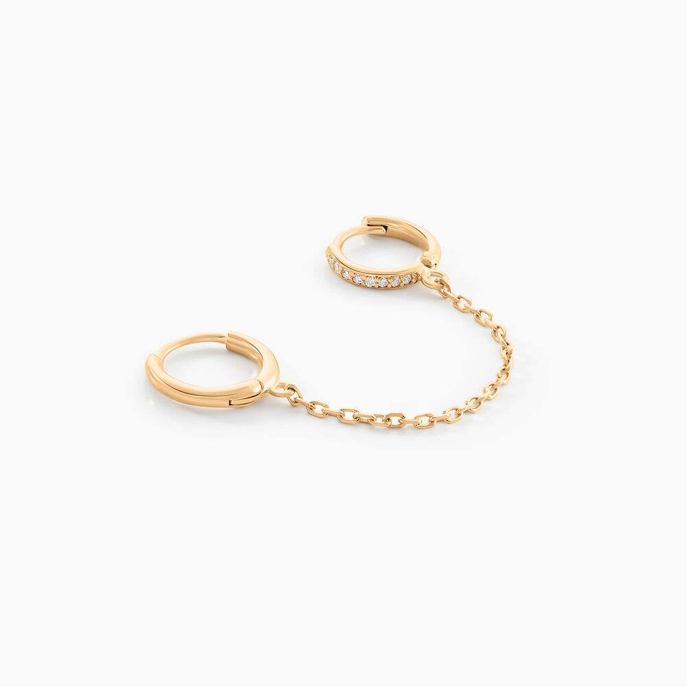 Boucle D'oreille Unitaire Plaqu&eacute; Or Thed Oxydes De Zirconium - Piercings d'oreilles Femme | Marc Orian