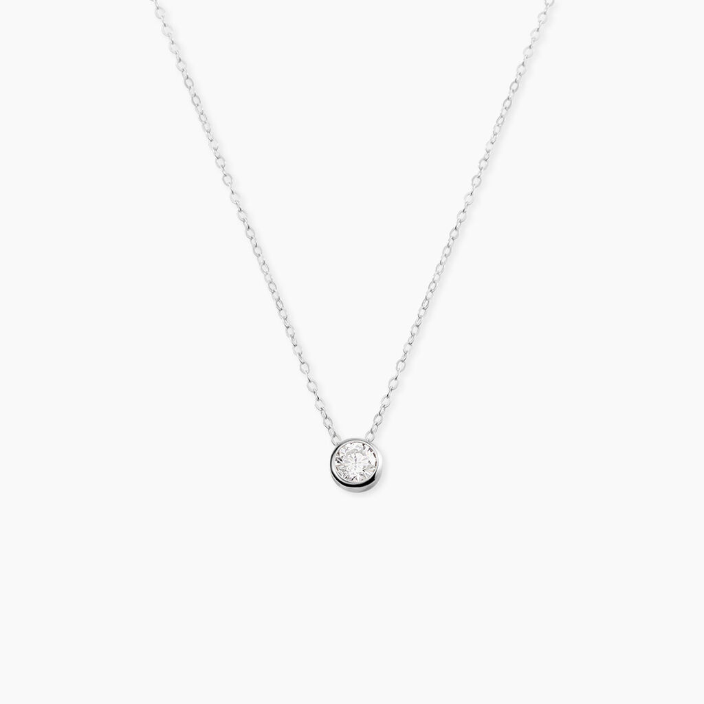 Collier Germinie Argent Blanc Oxyde De Zirconium - Colliers solitaires Femme | Marc Orian