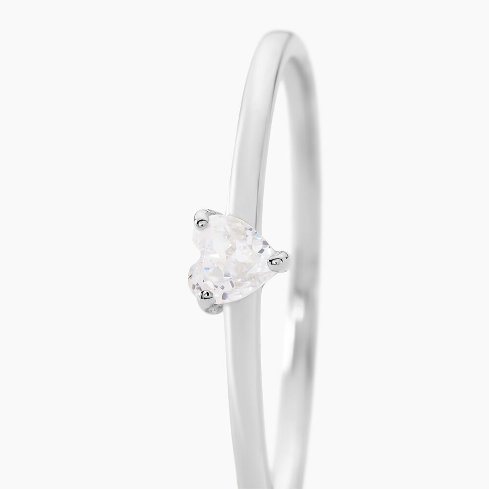 Bague Solitaire 1er Solitaire Argent Blanc Oxyde De Zirconium - Bijoux fantaisie Femme | Marc Orian