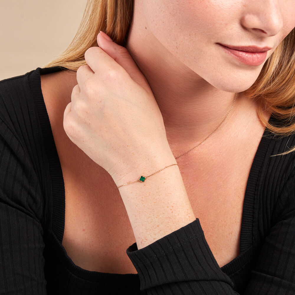 Bracelet Stellya Or Jaune Malachite - Bracelets chaînes Femme | Marc Orian
