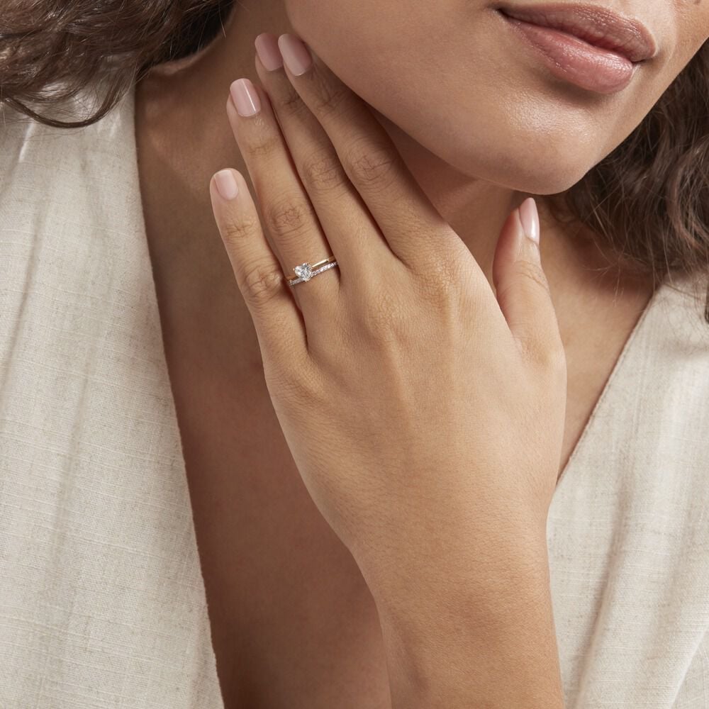 Bague Serafine Or Jaune Oxyde De Zirconium - Solitaires Femme | Marc Orian