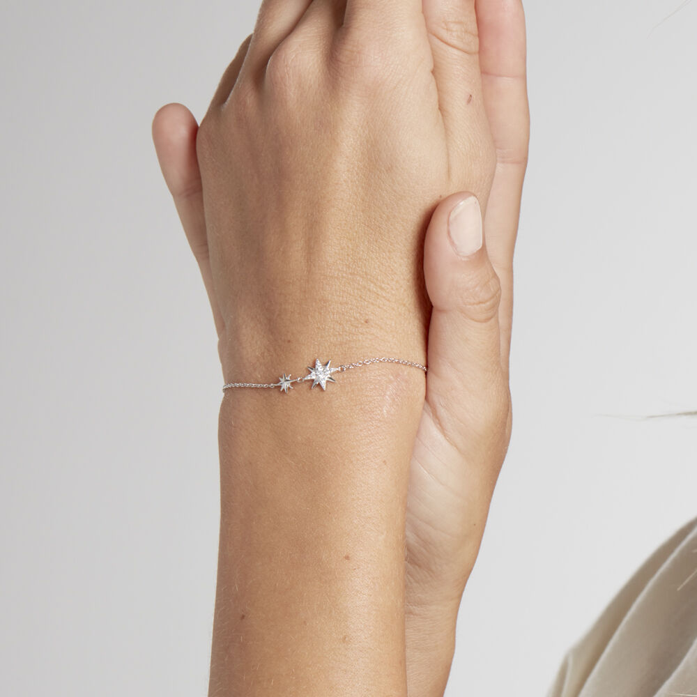 Bracelet Shanis Argent Blanc Oxyde De Zirconium - Bracelets chaînes Femme | Marc Orian