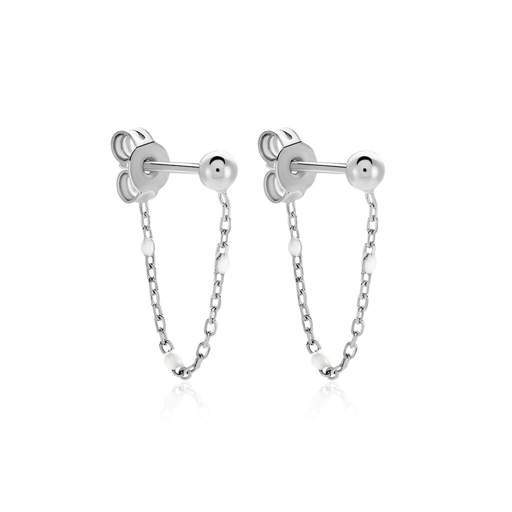 Boucles D'oreilles Pendantes Molly Argent Blanc - Pendantes Femme | Marc Orian