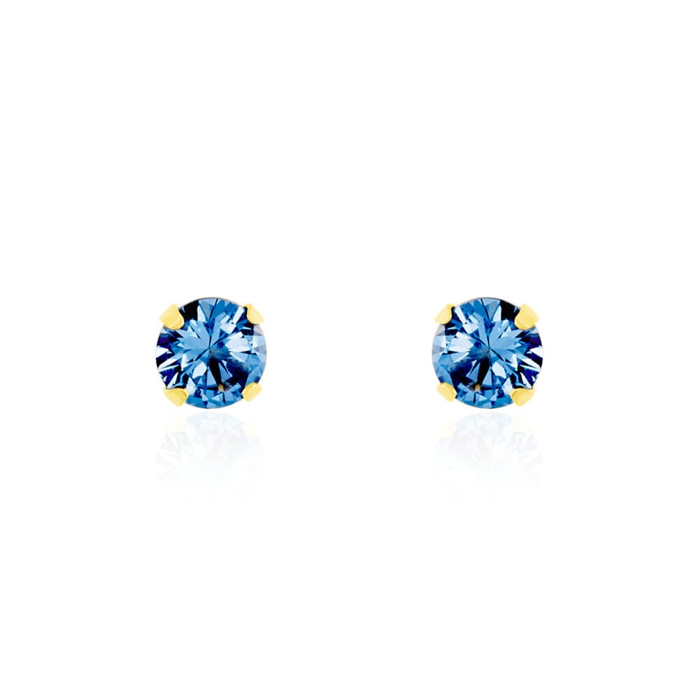Boucles D'oreilles Puces daria Serti Griffe 3 Or Jaune Oxyde - Puces Femme | Marc Orian