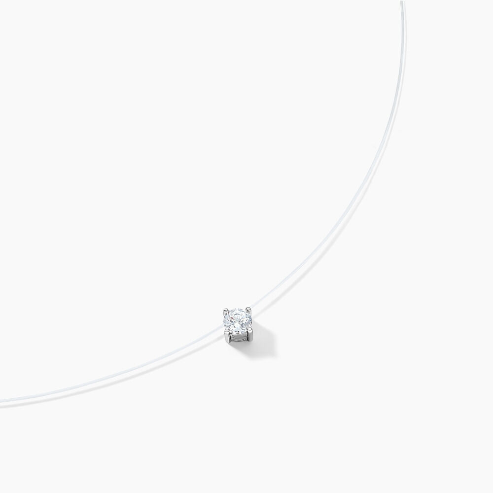 Collier Nylon Argent Blanc Oxyde - Colliers avec pierres Femme | Marc Orian