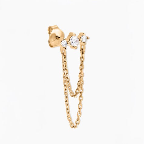 Boucle D'oreille Unitaire Pendante Serenity Plaqu&eacute; Or Jaune Oxyde  - Piercings d'oreilles Femme | Marc Orian