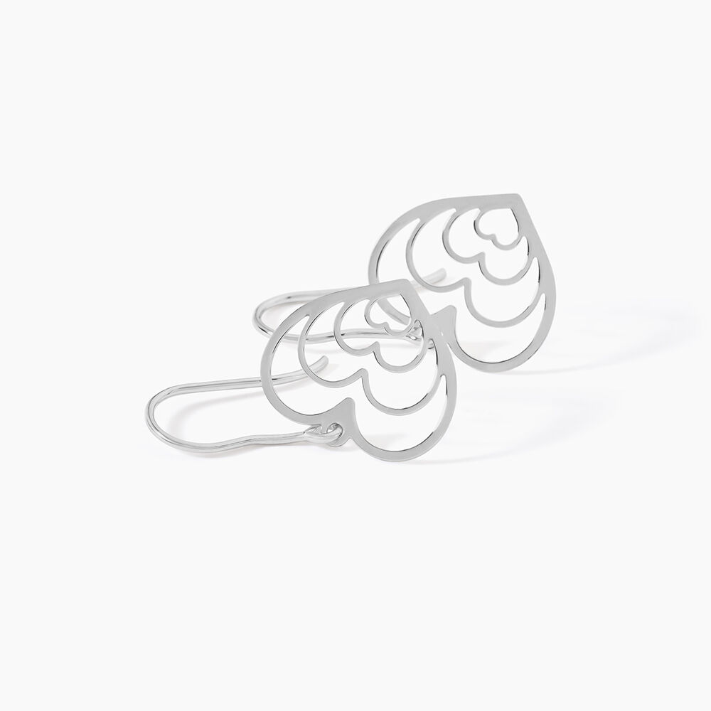 Boucles D'oreilles Pendantes Naleen Argent Blanc - Pendantes Femme | Marc Orian