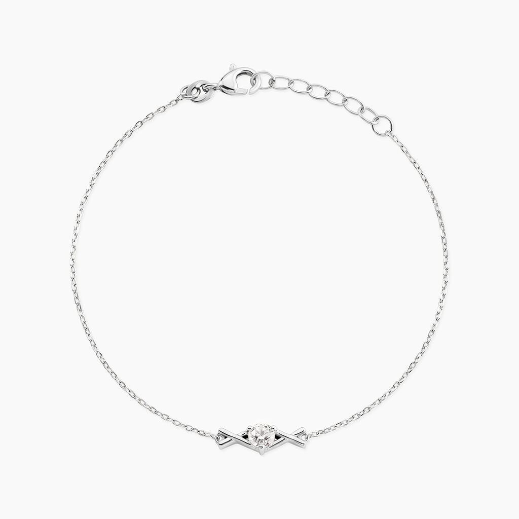 Bracelet Laina Argent Blanc Oxyde De Zirconium - Bracelets fantaisie Femme | Marc Orian