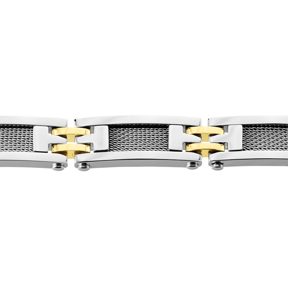 Bracelet Jourdan Zephir Acier Bicolore Dore / Blanc - Bracelets chaînes Homme | Marc Orian