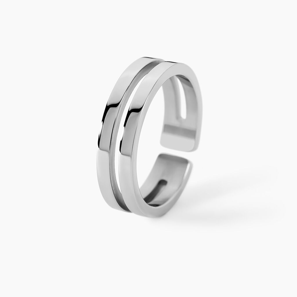 Bague Valen Acier Blanc Sans Pierre - Bijoux fantaisie Homme | Marc Orian