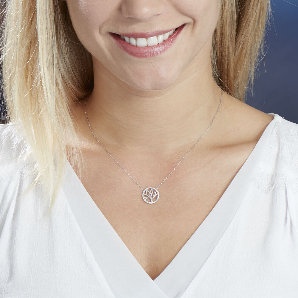 Collier Aarona Or Blanc Diamant - Colliers avec pierres Femme | Marc Orian