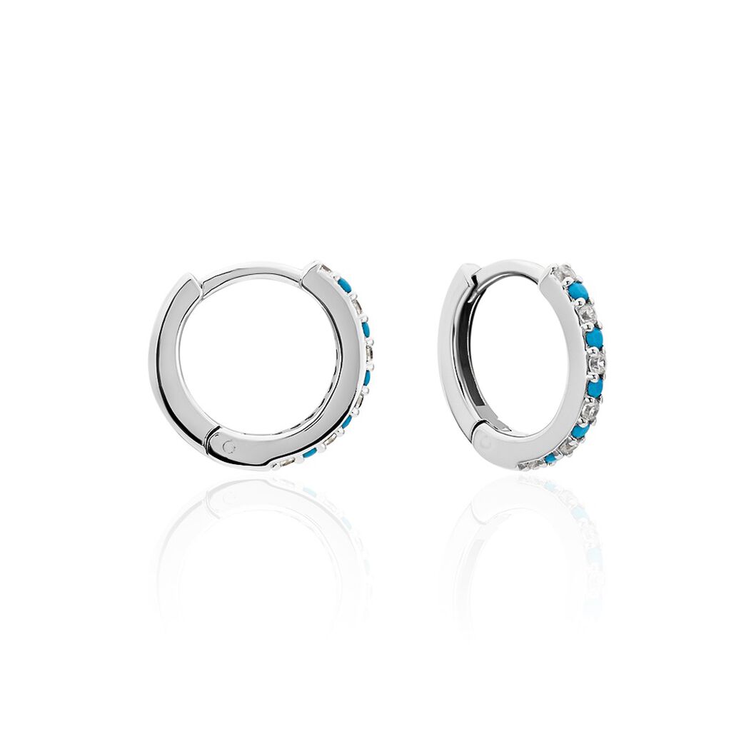 Cr&eacute;oles Elga Argent Blanc Oxyde De Zirconium - Cr&eacute;oles Femme | Marc Orian