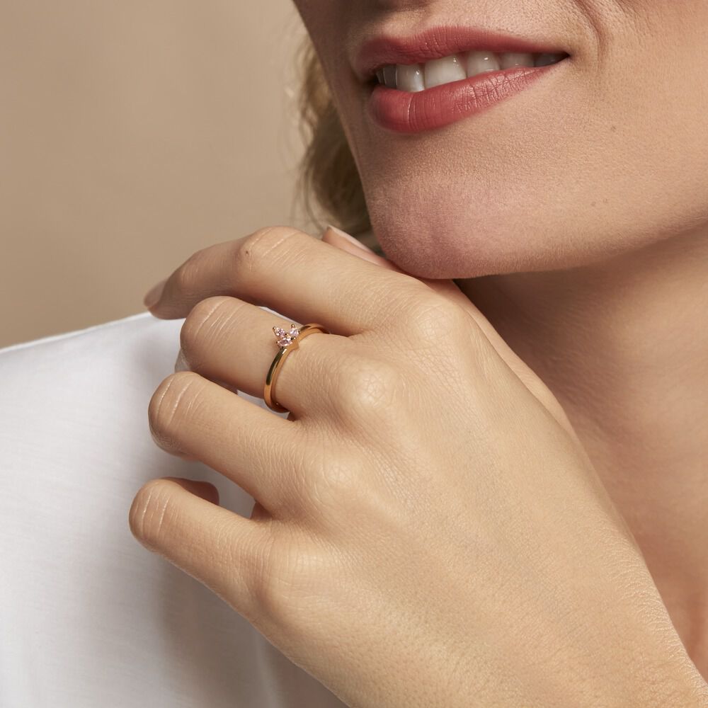 Bague Erma Plaqué Or Doré Oxyde De Zirconium - Bagues avec pierre Femme | Marc Orian