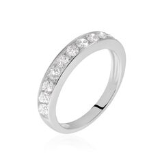 Demi-alliance Or Blanc  Valentine Diamant Synthetique - Alliances Femme | Marc Orian
