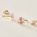 Boucles D'oreilles Puces Trefle Email Or Jaune - Puces Enfant | Marc Orian