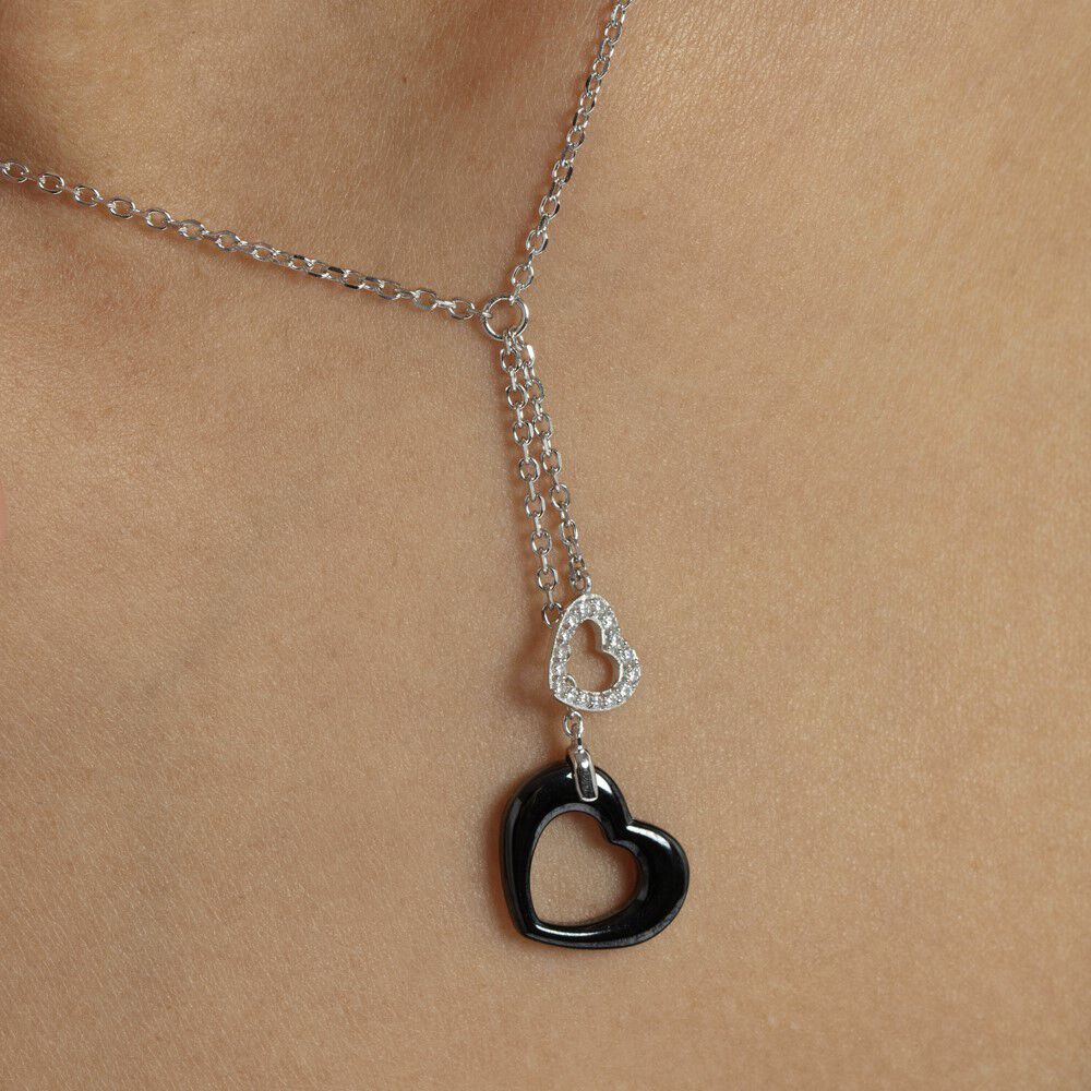 Collier Anissa Argent Blanc Céramique Et Oxyde De Zirconium - Colliers avec pierres Femme | Marc Orian
