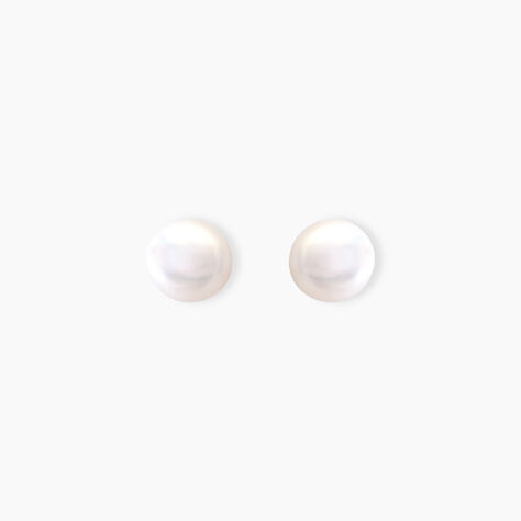 Boucles D'oreilles Puces Kesya Nacres Bouton Or Jaune Perle De Culture - Boucles d'oreilles mariage Femme | Marc Orian