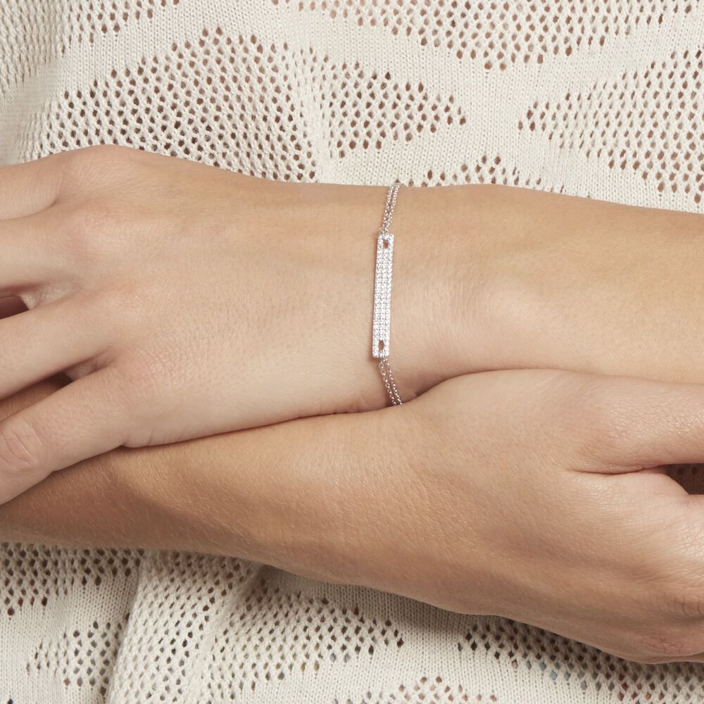 Bracelet Argent Blanc Keylia Oxyde De Zirconium - Bracelets chaînes Femme | Marc Orian