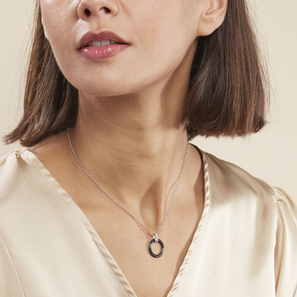 Collier Bertillianne Argent Blanc Céramique Et Oxyde De Zirconium - Colliers avec pierres Femme | Marc Orian