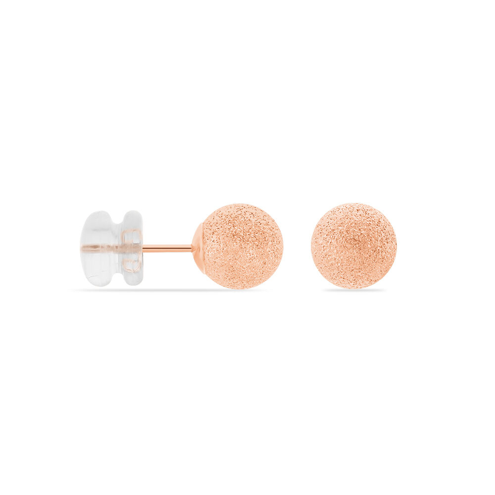 Boucles D'oreilles Puces Fidelia Boule Sablee Or Rose - Puces Femme | Marc Orian