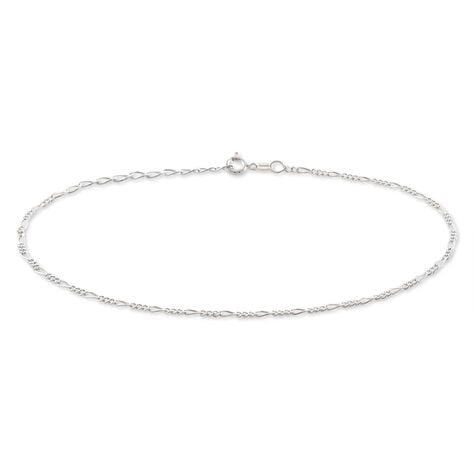 Cha&icirc;ne De Cheville Cleona Maille Alternee 1/3 Argent Blanc - Chaines de cheville Femme | Marc Orian