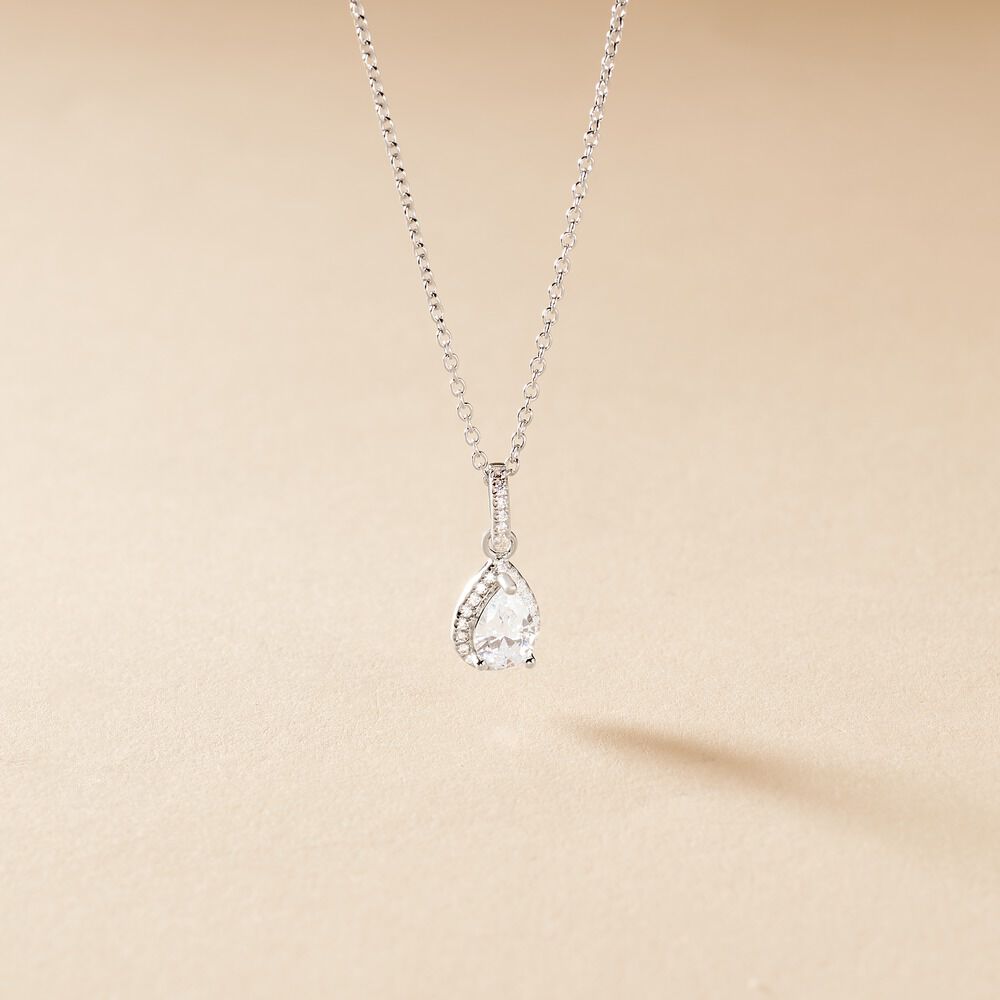 Collier Briony Argent Blanc Oxyde De Zirconium - Colliers avec pierres Femme | Marc Orian