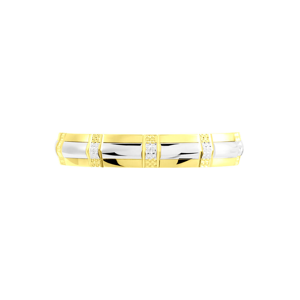 Alliance Fantaisie Ruban Plat Or Bicolore - Alliances duo Unisex | Marc Orian