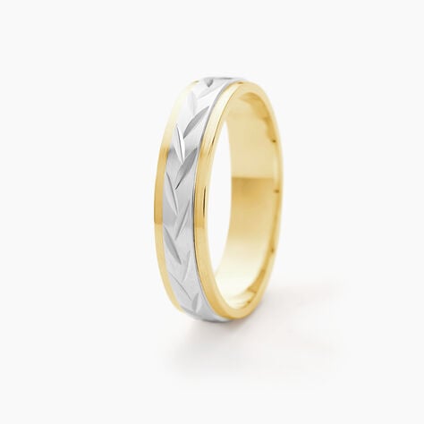 Alliance Effet Epi Mat Ruban Plat Or Bicolore -  Unisex | Marc Orian