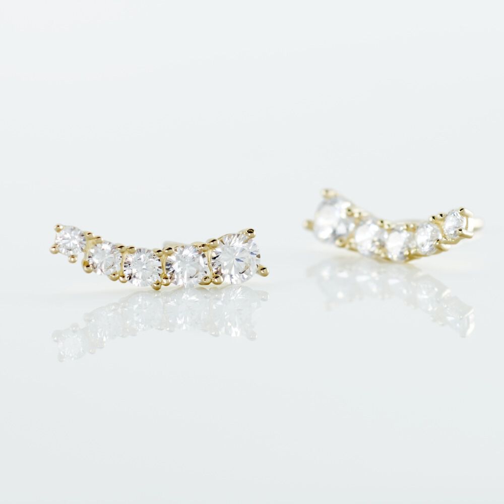 Boucles D'oreilles Puces Or Jaune Anaca Oxydes De Zirconium - Puces Femme | Marc Orian