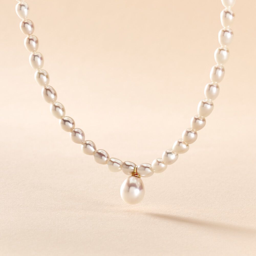 Collier Stella-rose Or Jaune Perle De Culture - Colliers avec pierres Femme | Marc Orian