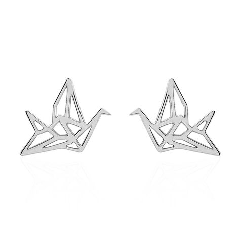 Boucles D'oreilles Puces Colombe Argent Blanc - Puces Femme | Marc Orian