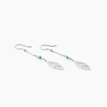 Boucles D'oreilles Pendantes Grethel Argent Blanc Turquoise - Pendantes Femme | Marc Orian