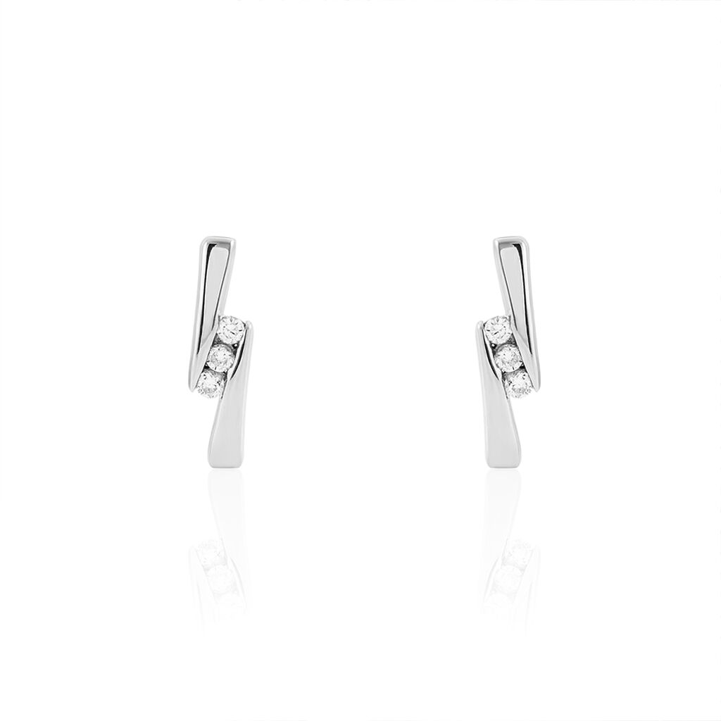 Boucles D'oreilles Puces Galya Or Blanc Diamant - Boucles d'oreilles pierres précieuses Femme | Marc Orian