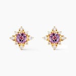 Boucles D'oreilles Puces Astrithr Or Jaune Am&eacute;thyste Oxydes - Puces Femme | Marc Orian