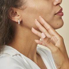 Boucles D'oreilles Pendantes Jacotte Plaque Or Oxyde De Zirconium - Boucles d'oreilles Créoles Femme | Marc Orian