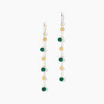 Boucles D'Oreilles Pendantes Epurea Or Jaune Malachite - Boucles d'oreilles pampille Femme | Marc Orian