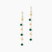 Boucles D'Oreilles Pendantes Lateefah Or Jaune Malachite - Boucles d'oreilles pampille Femme | Marc Orian