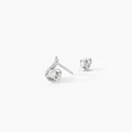 Boucles D'oreilles Puces Vrille Accompagnee Or Blanc Diamant - Puces Femme | Marc Orian