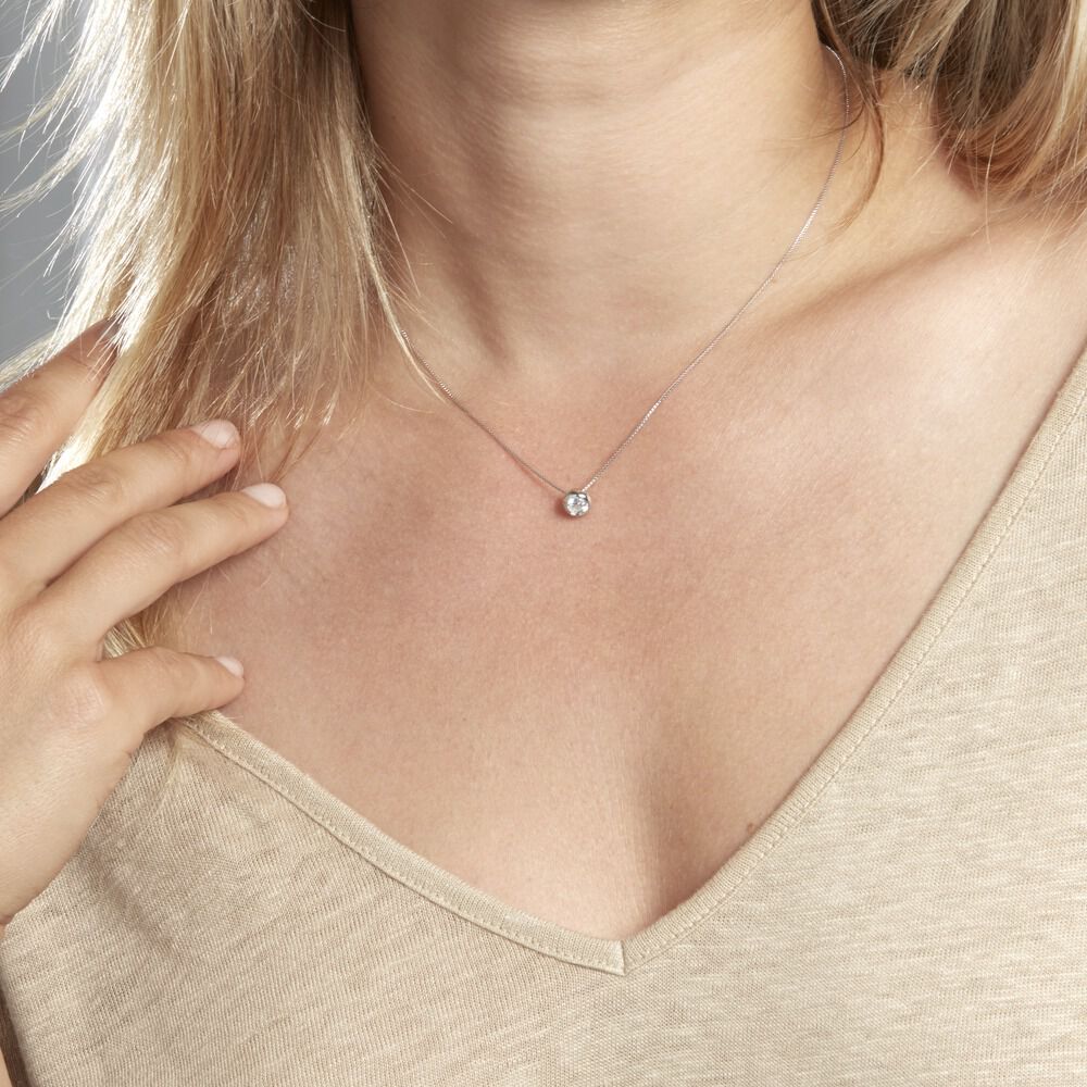 Collier Talya Argent Blanc Oxyde De Zirconium - Colliers solitaires Femme | Marc Orian