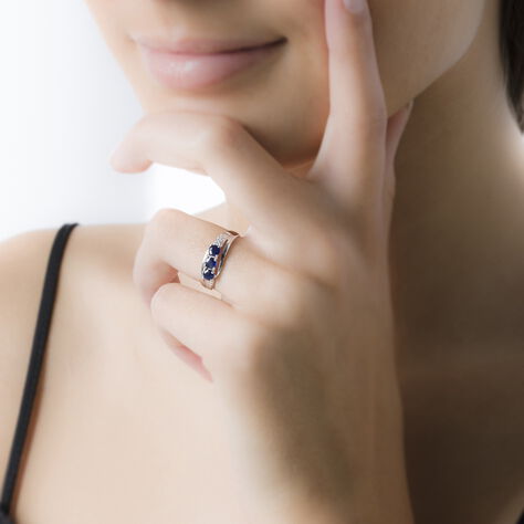 Bague Othylie Or Blanc Saphir Et Diamant - Bagues fiançailles Femme | Marc Orian